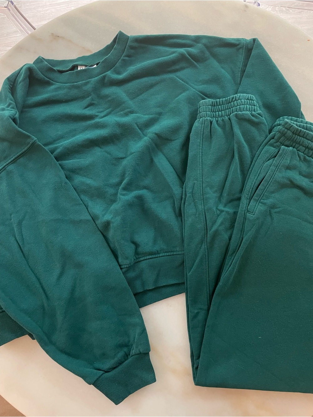 H&M women’s Teal Green Sweatshirt and Joggers Set size M